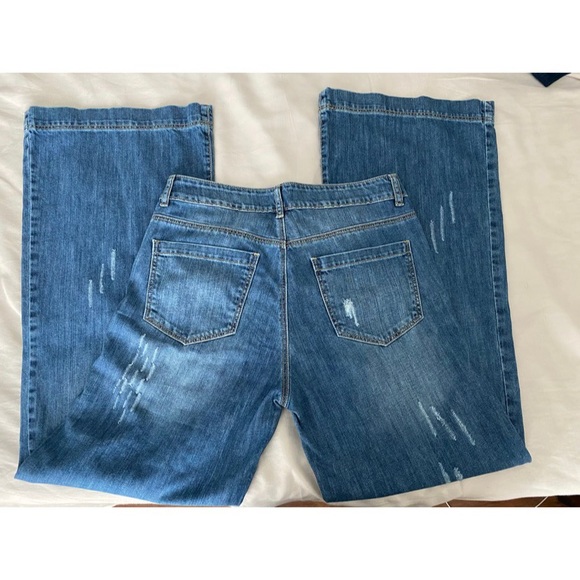 Wide leg, western distressed trouser jeans - Picture 5 of 7